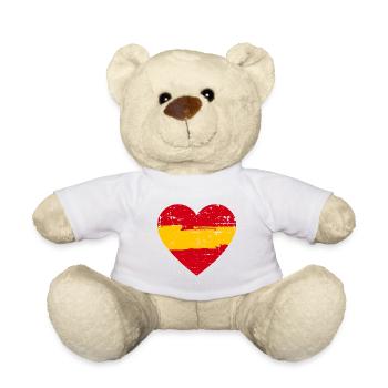 Drapeau du cœur de l’Espagne - Nounours - blanc - Devant