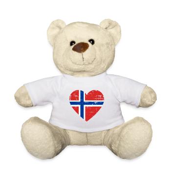Norway Heart Flag - Teddy Bear - white - Front