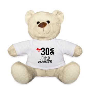 Joyeux anniversaire 30 ans - Nounours - blanc - Devant
