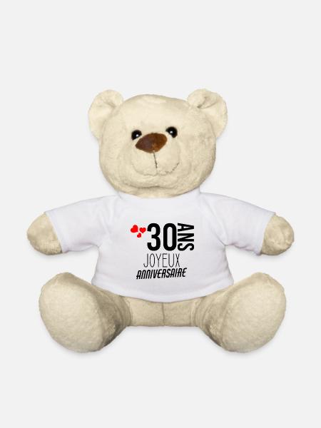 Joyeux anniversaire 30 ans - Nounours - blanc
