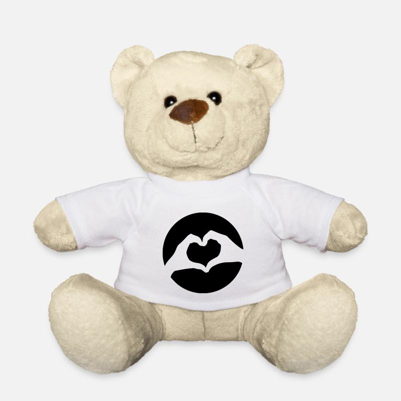 Herz mit Händen Handherz <3 - Teddy - Weiß