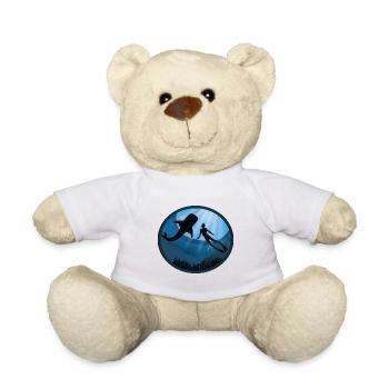 Diver With Whale Shark - Teddy Bear - white - Front