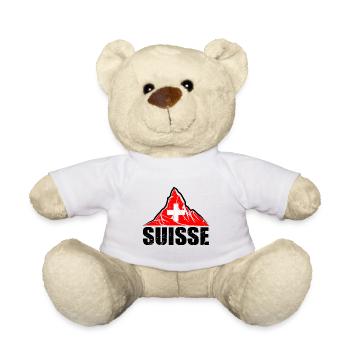 Suisse Cervin - Drapeau suisse - Nounours - blanc - Devant