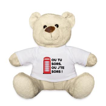 Ou tu sors, ou j'te sors - Nounours - blanc - Devant