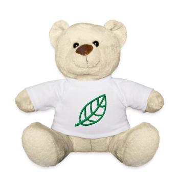 Blatt bestickt - Teddy - Weiß - Vorne