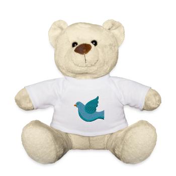 Dove embroidered - Teddy Bear - white - Front