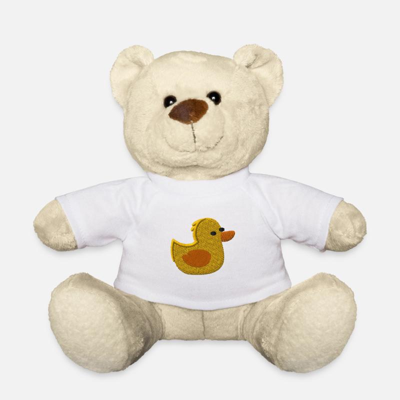 Canetons brodés - Nounours - blanc