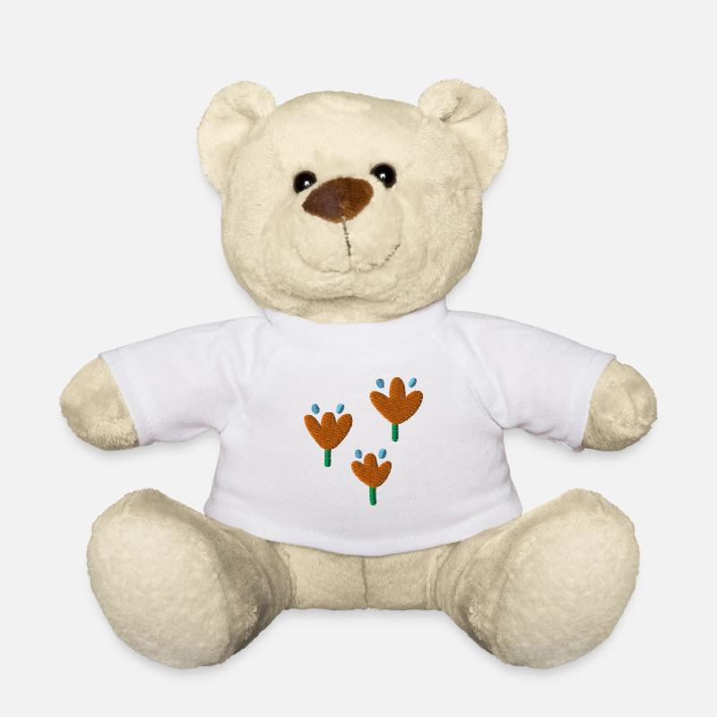 Tulpen bestickt - Teddy - Weiß