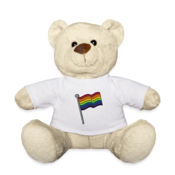 Drapeau arc-en-ciel - Nounours - blanc - Devant