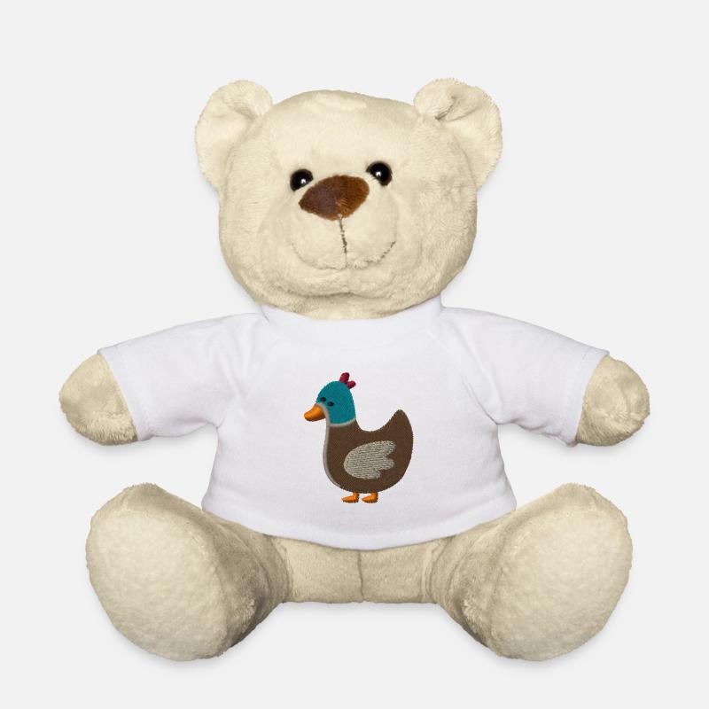 Embroidered duck - Teddy Bear - white