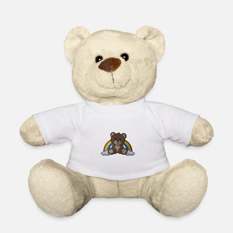 Regenbogen Teddy - Teddy - Weiß