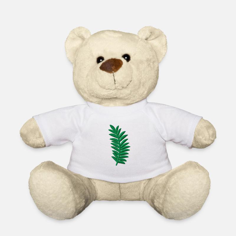 Palmenblatt bestickt - Teddy - Weiß