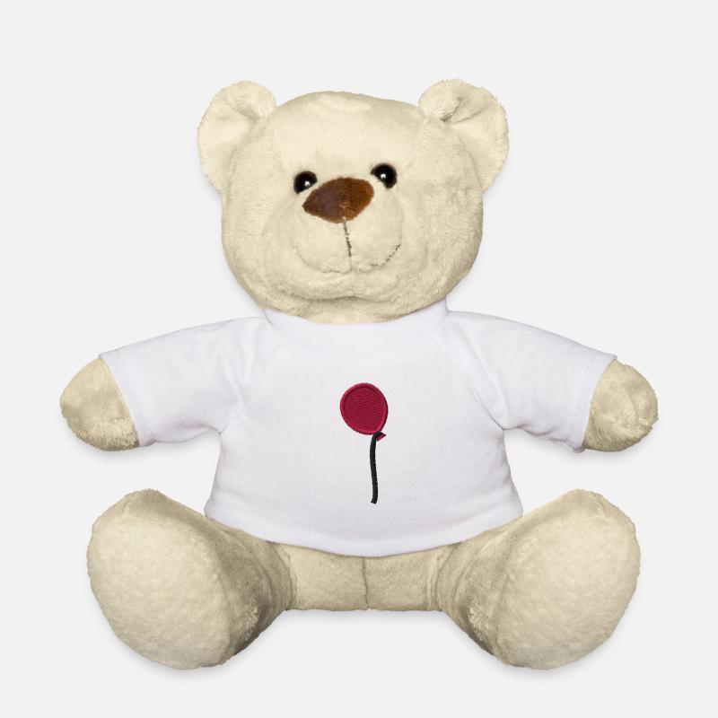Luftballon bestickt - Teddy - Weiß