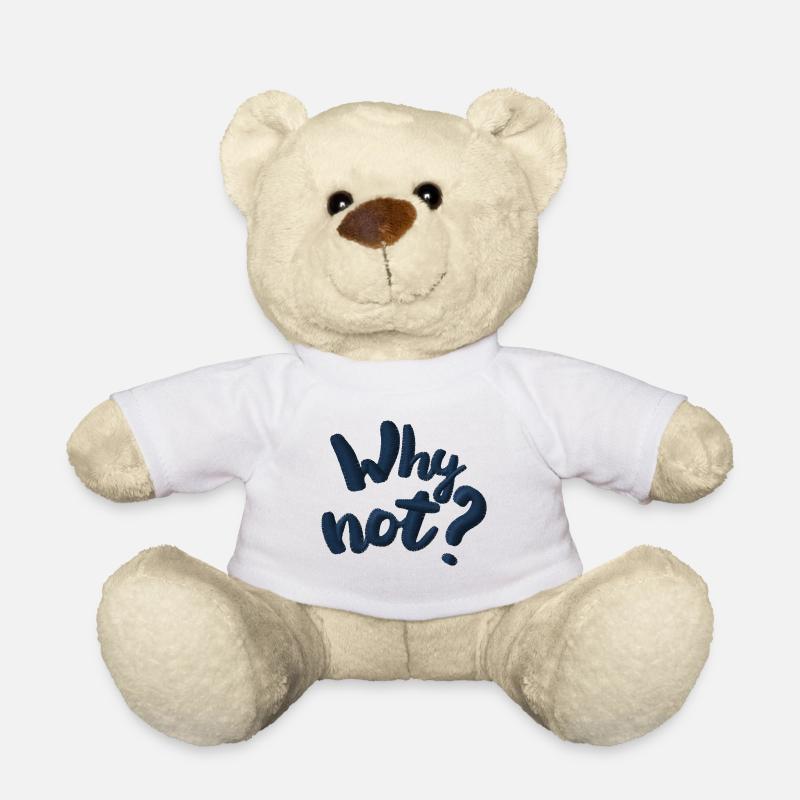 Why not? Embroidered - Teddy Bear - white