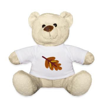 Feuille de chêne brodée - Nounours - blanc - Devant