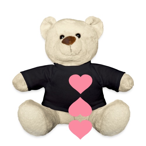 3 Herzen rosa - Teddy