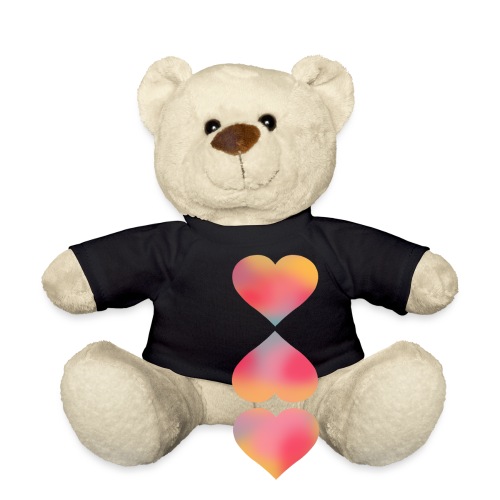 3 Herzen bunt - Teddy