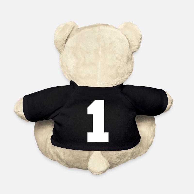 1, Zahlen, Nummer, Rückennummer - Teddy - Schwarz