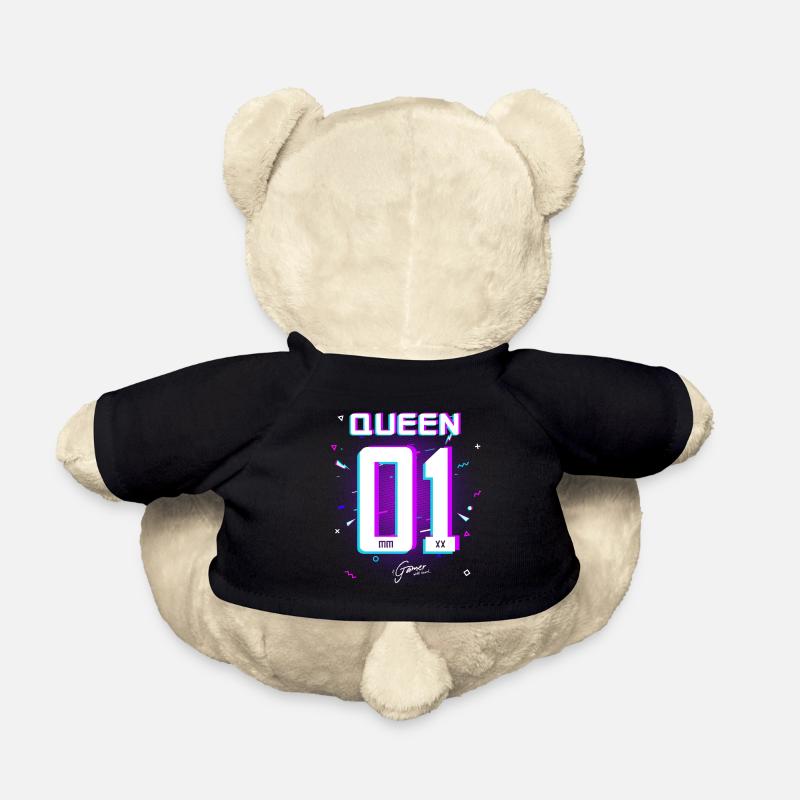 Gamer - King - Queen Geschenk Geschenkidee - Teddy - Schwarz