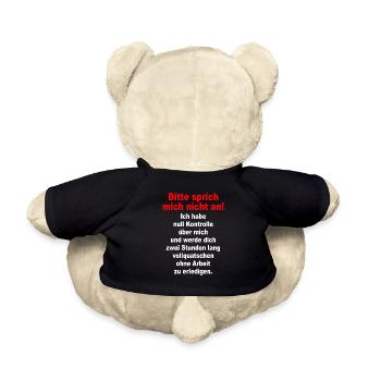 S’il vous plaît, ne me parlez pas, ironie, sarcasme, bureau - Nounours - noir - Dos