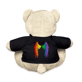 Wings Rainbow LGBT - Teddy Bear - black - Back