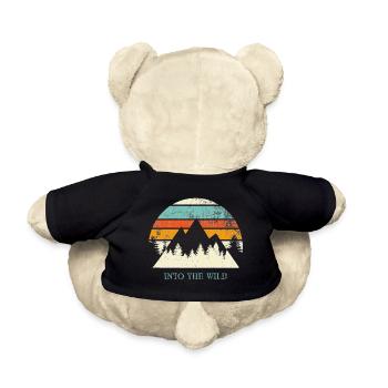 Into the wild Spruch Sprüche Retro Berge Outdoor - Teddy - Schwarz - Hinten