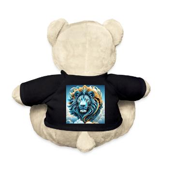 Abstract Portrait of a Lion in the Clouds - Teddy Bear - black - Back