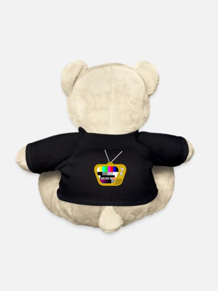 Alter Fernseher mit Testbild (Braun) - Teddy - Schwarz