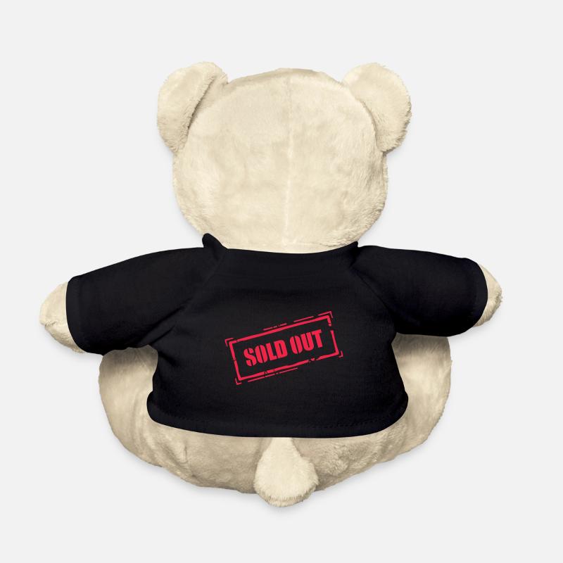 Timbre épuisé (rouge) - Nounours - noir
