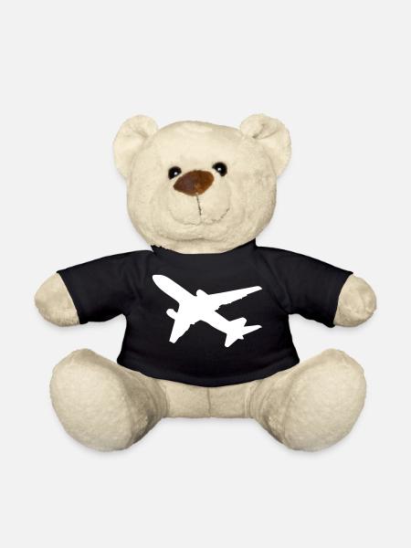 Flieger Flugzeug - Teddy - Schwarz