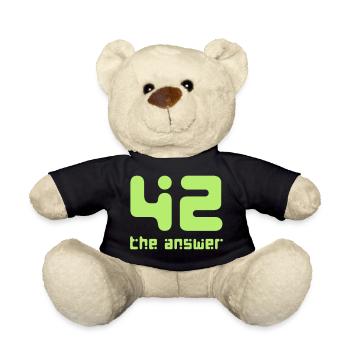 42, the Answer Answer Galaxy Science Fiction UFO - Teddy Bear - black - Front