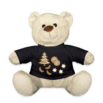 Weihnachten Gebäck Kekse Zimtsterne Xmas Cookies - Teddy - Schwarz - Vorne