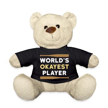 World's okayest player (two baseball bats) - Teddy Bear - black - Front