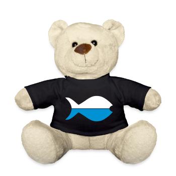 Two halves of fish - Teddy Bear - black - Front