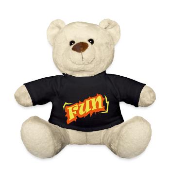 Wort Fun Text Logo - Teddy - Schwarz - Vorne