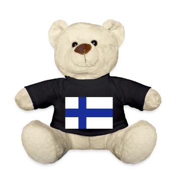 Finnland Flagge - Teddy - Schwarz - Vorne
