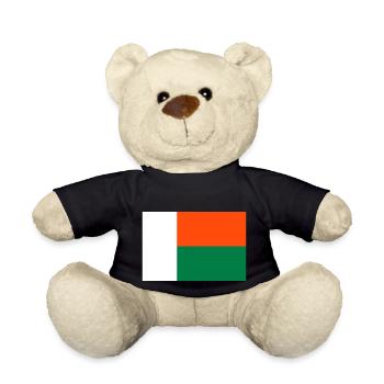 Flag of Madagascar - Teddy Bear - black - Front