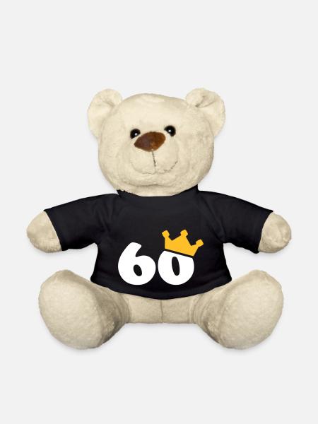 60 Krone 60 Geburtstag 60 Jahre - Teddy - Schwarz
