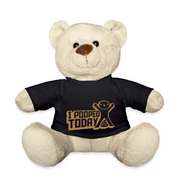 I pooped today quote - Teddy Bear - black - Front