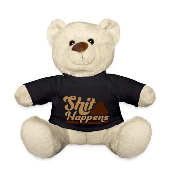 Kacke Haufen Shit happens - Teddy - Schwarz - Vorne