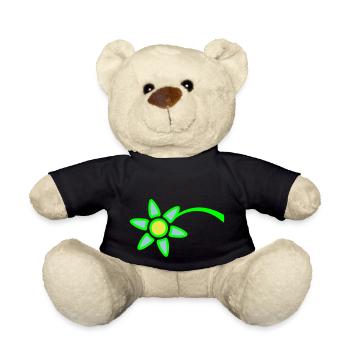 Small Blue Plant Pretty Beautiful Flower Decorative - Teddy Bear - black - Front