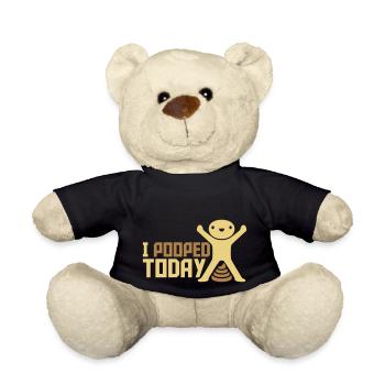 I pooped today quote - Teddy Bear - black - Front