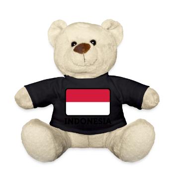 Nationalflagge von Indonesien - Teddy - Schwarz - Vorne