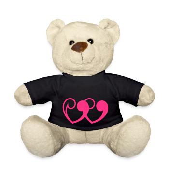 Heart Goosefeet - Teddy Bear - black - Front