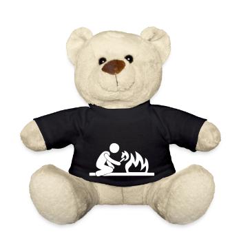 Who plays with fire - Teddy Bear - black - Front