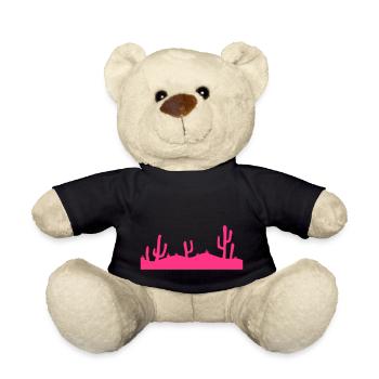 Viele Kakteen Kaktus Wüste Cool Lila Abend Nacht - Teddy - Schwarz - Vorne