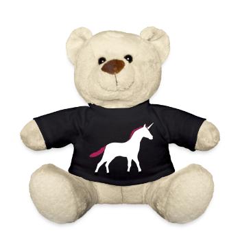 Unicorn Silhouette Outline Shadow - Teddy Bear - black - Front