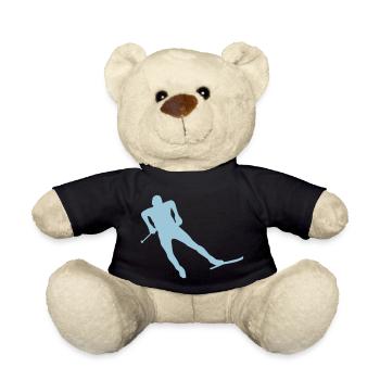 ski kombiniert nordisch hintergrund silhouette - Teddy - Schwarz - Vorne