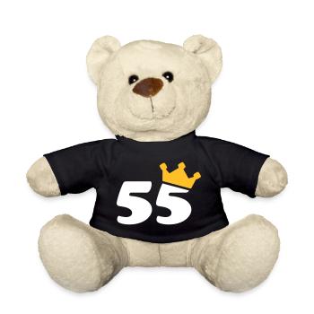 55 Krone 55th birthday 55 years - Teddy Bear - black - Front
