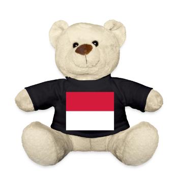 Monaco flag / Drapeau Monaco - Teddy Bear - black - Front
